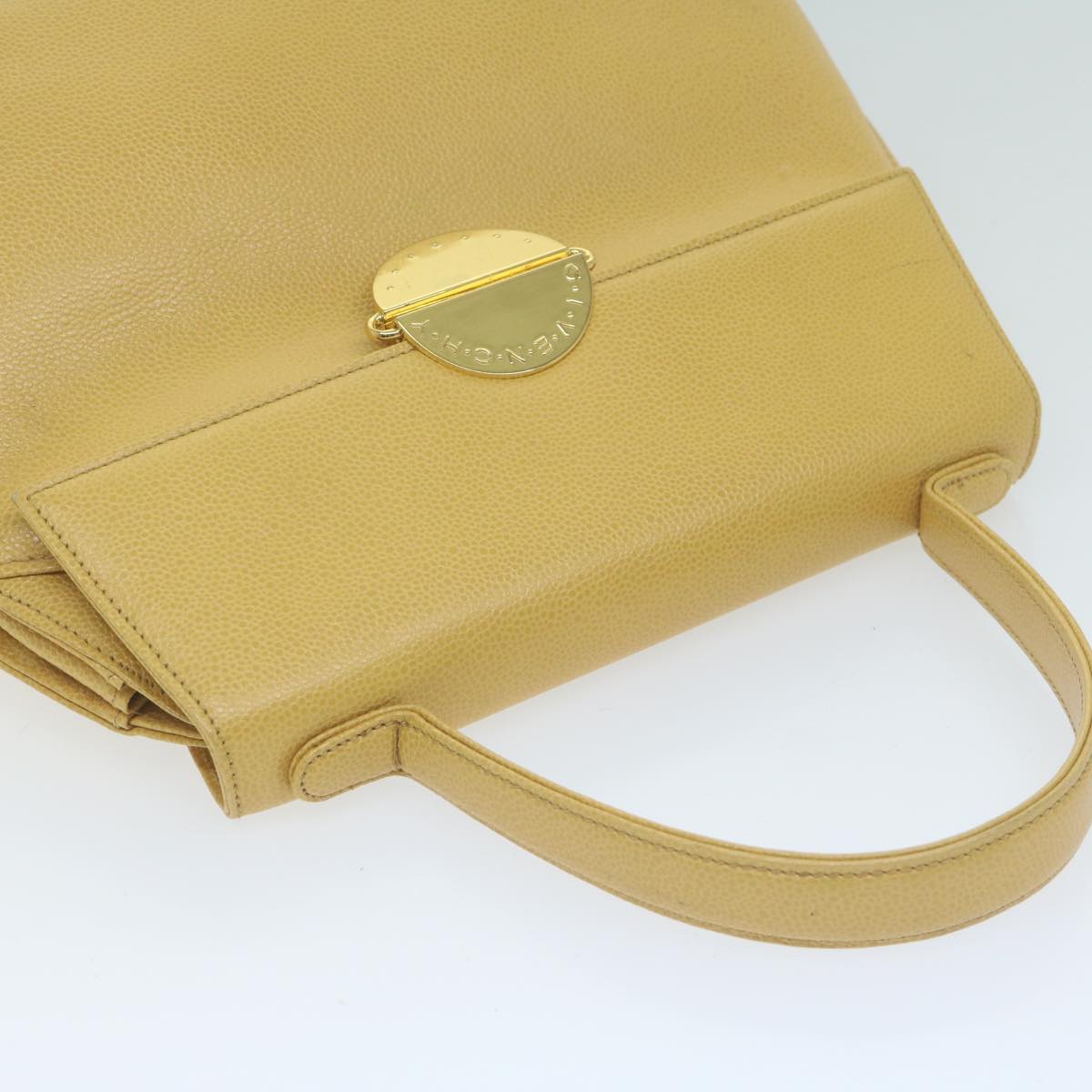 GIVENCHY Hand Bag Leather Yellow Auth am5714