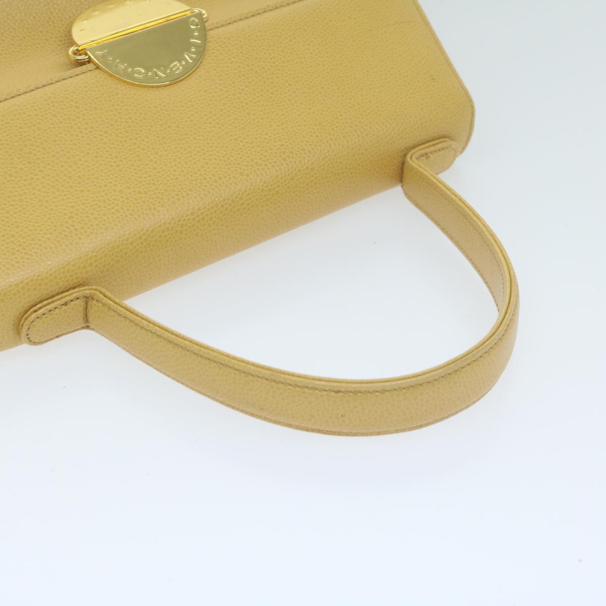 GIVENCHY Hand Bag Leather Yellow Auth am5714