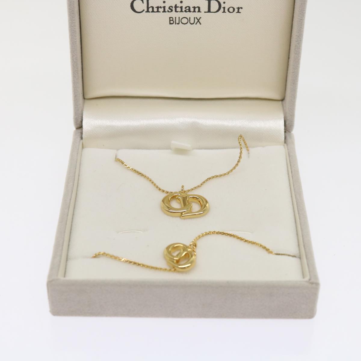 Christian Dior Bracelet Necklace 2 Set Gold Auth am5729