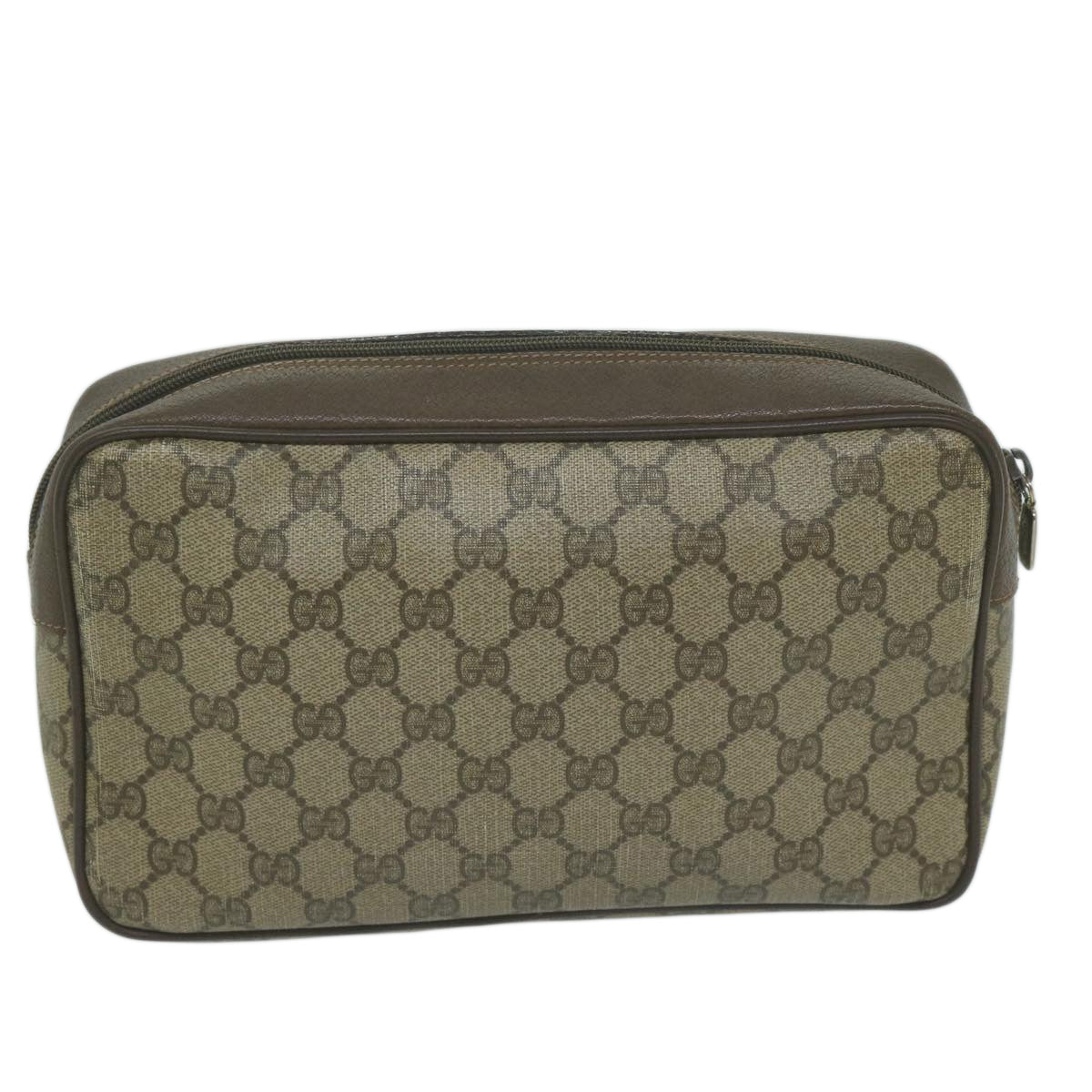 GUCCI GG Supreme Clutch Bag PVC Beige 89 01 044 Auth am5751