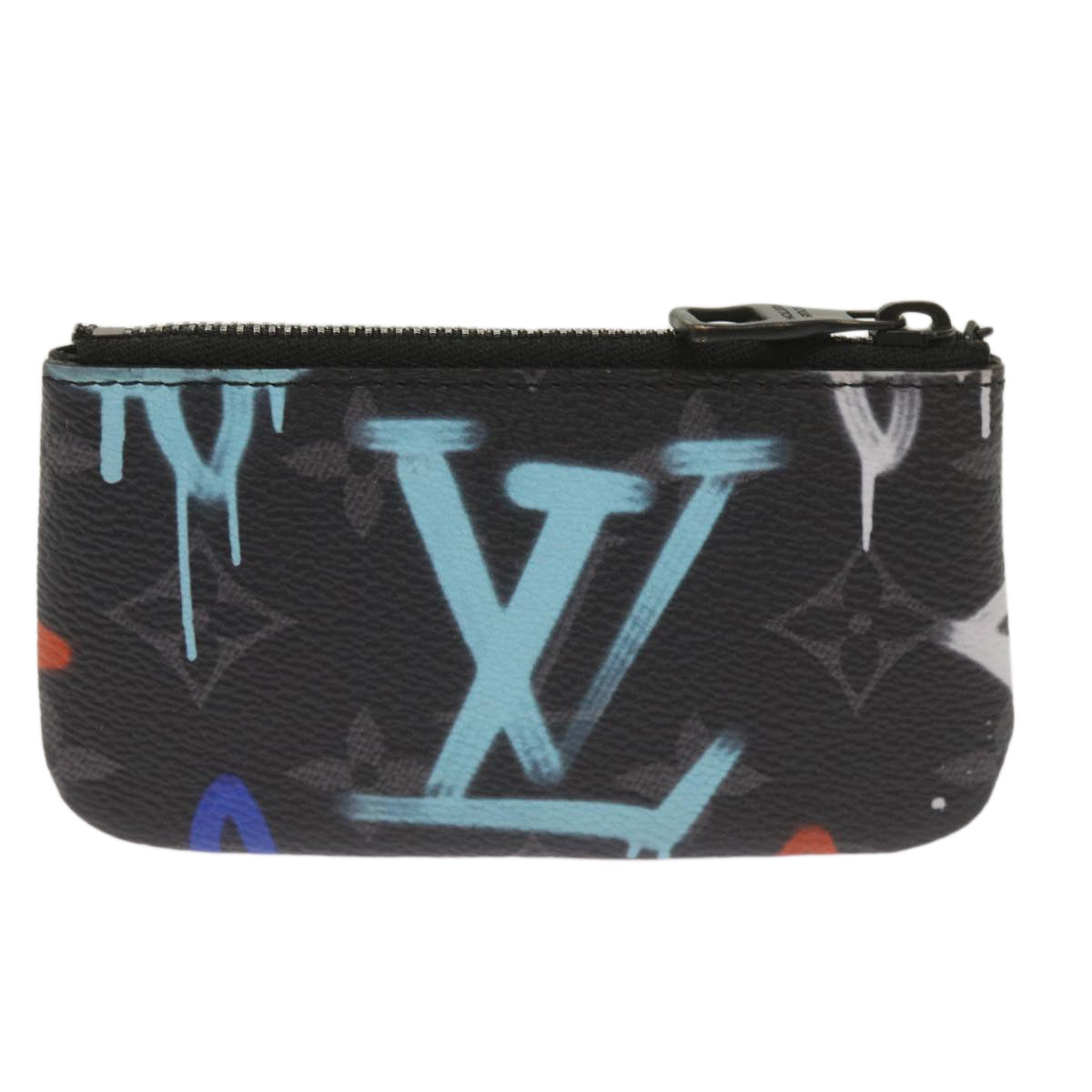 LOUIS VUITTON Monogram Eclipse Multicolor Pochette Cles Purse M81795 Auth am5769