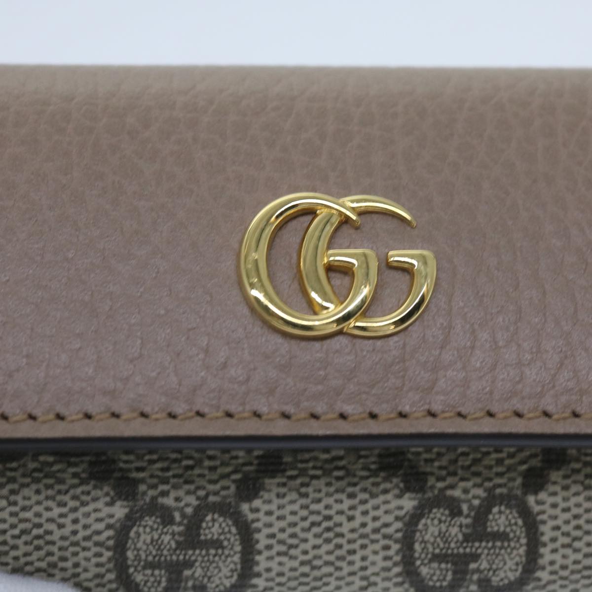 GUCCI GG Marmont Key Case Beige 456118 Auth am5771