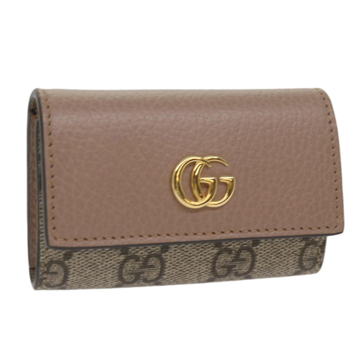 GUCCI GG Marmont Key Case Beige 456118 Auth am5771