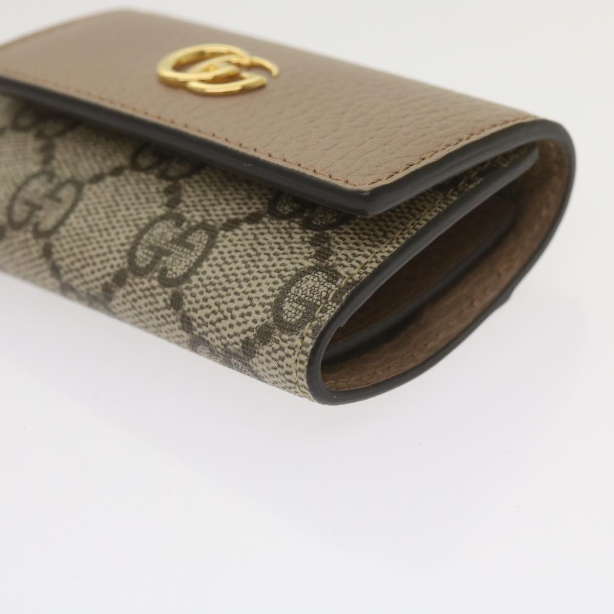 GUCCI GG Marmont Key Case Beige 456118 Auth am5771