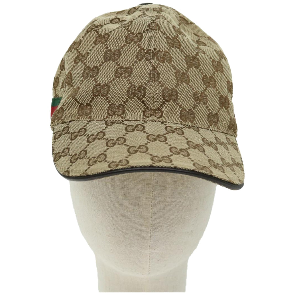 GUCCI GG Canvas Web Sherry Line Cap L size Beige Red Green 200035 Auth am5811