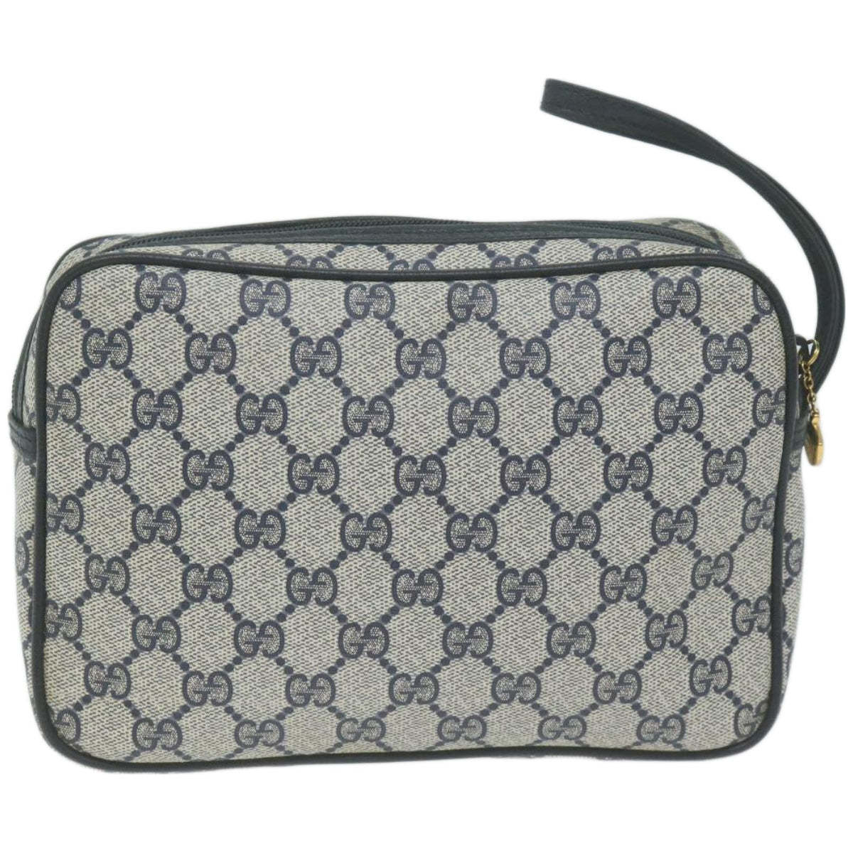 GUCCI GG Supreme Clutch Bag PVC Navy Auth am5841