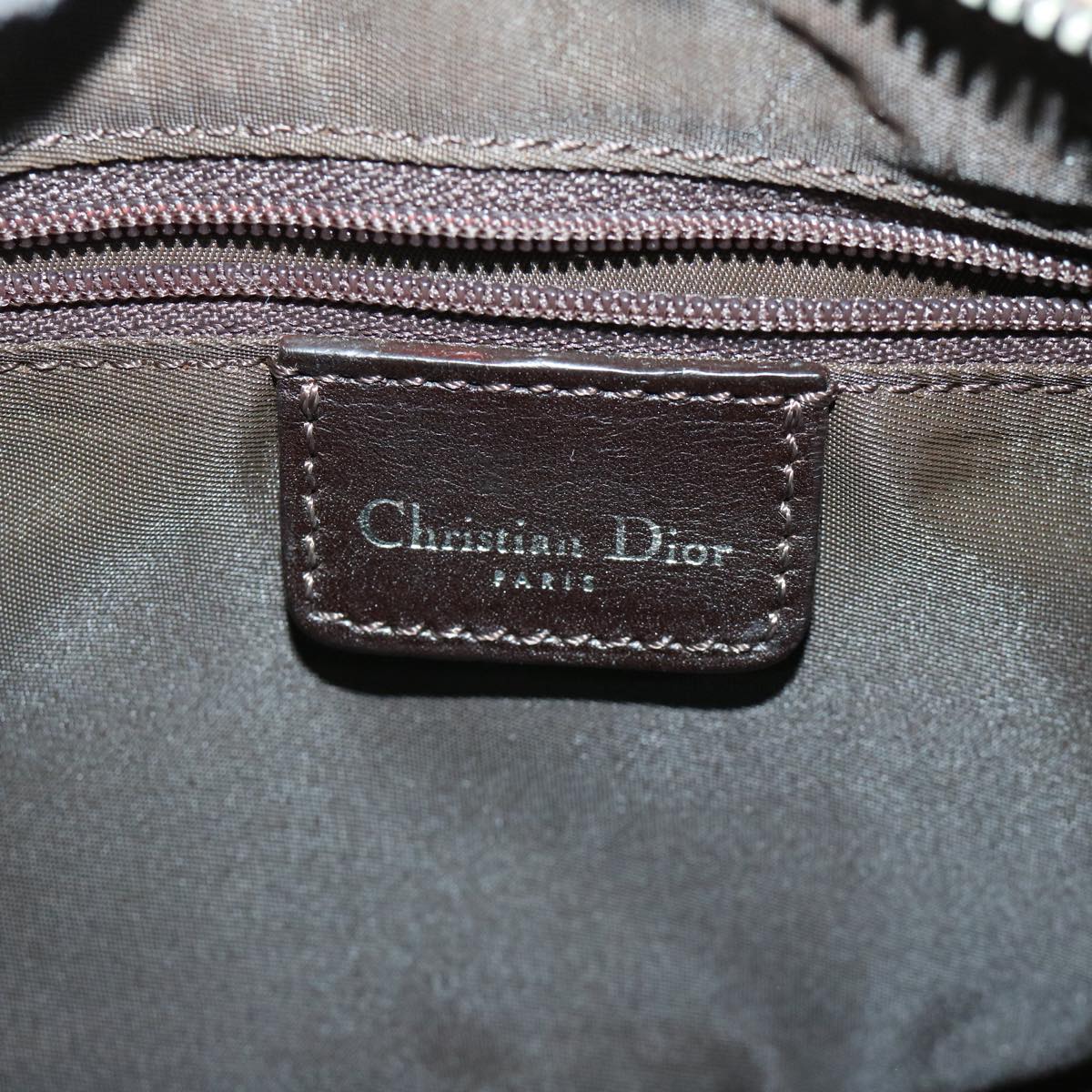 Christian Dior Trotter Romantic Flower Hand Bag PVC Leather Brown Auth am5843