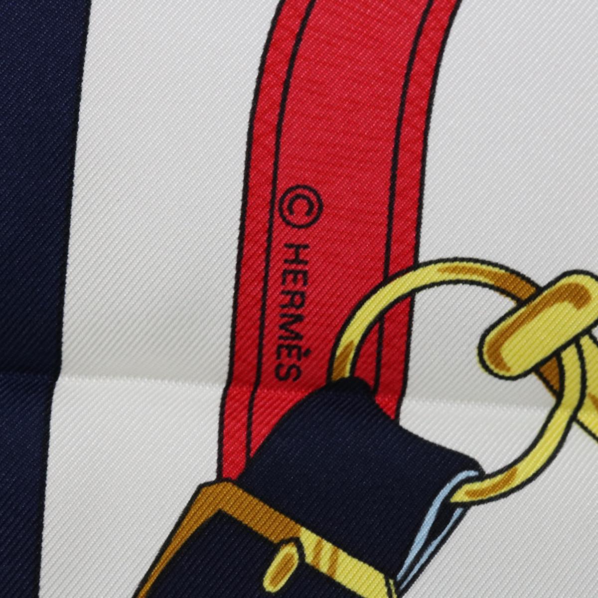 HERMES Carre 90 Eperon d'or Tellier Scarf Silk Navy Auth am5854