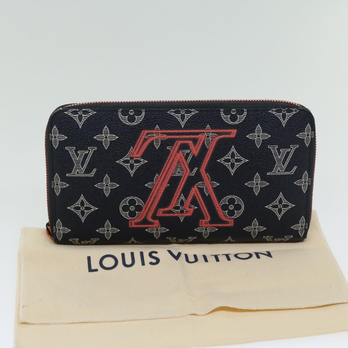 LOUIS VUITTON Ink Upside Down Zippy Organizer NM Wallet Navy M62931 Auth am5858