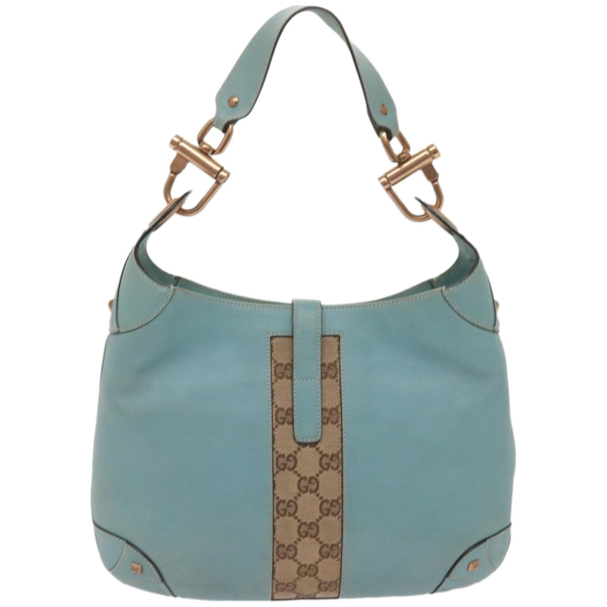 GUCCI Jackie GG Canvas Shoulder Bag Blue 120888 Auth am5869