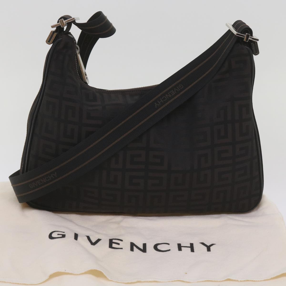 GIVENCHY Shoulder Bag Canvas Brown Auth am5875