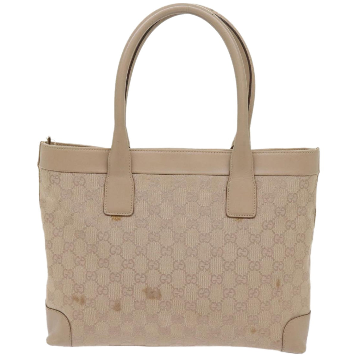 GUCCI GG Canvas Tote Bag Beige 33890 Auth am5876