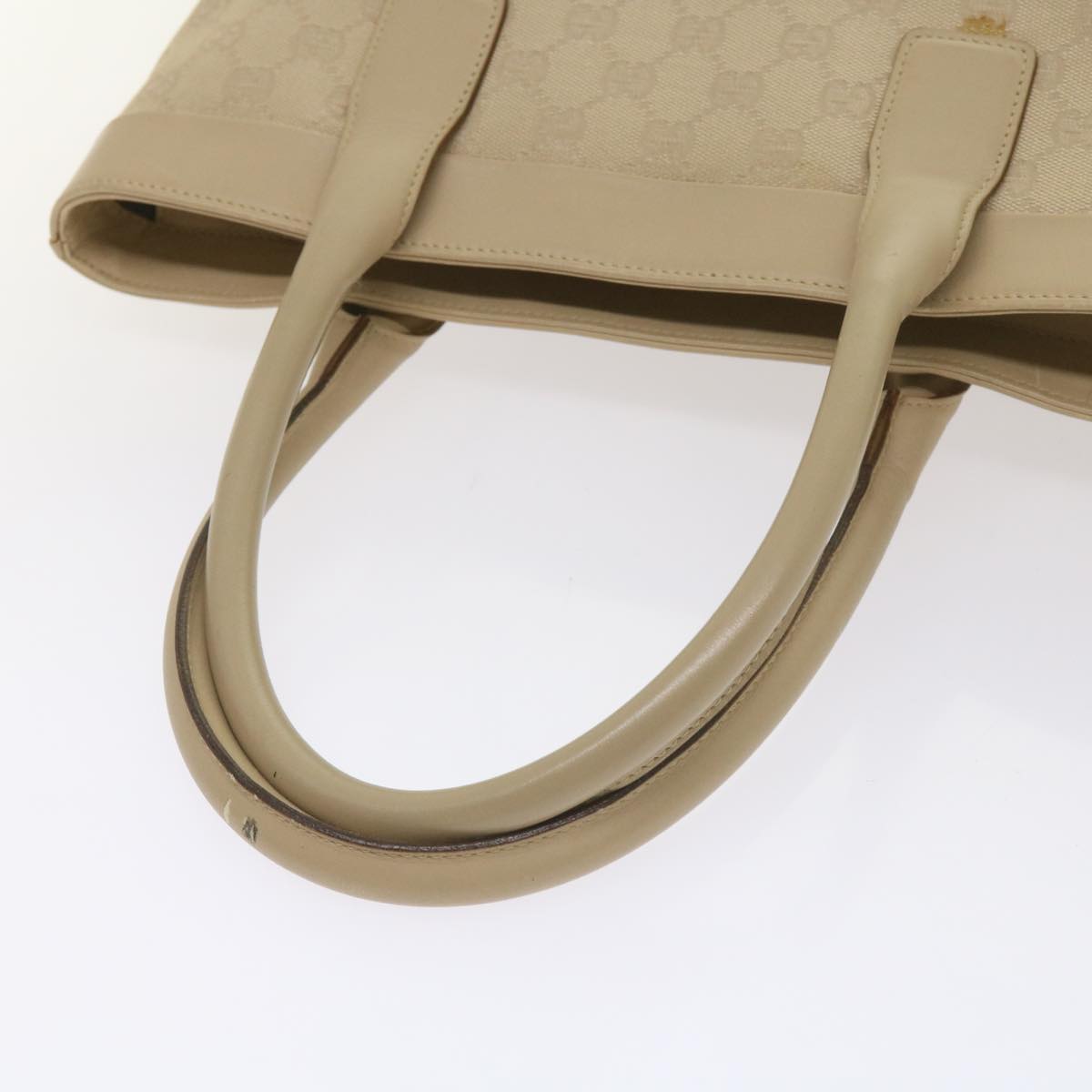 GUCCI GG Canvas Tote Bag Beige 33890 Auth am5876