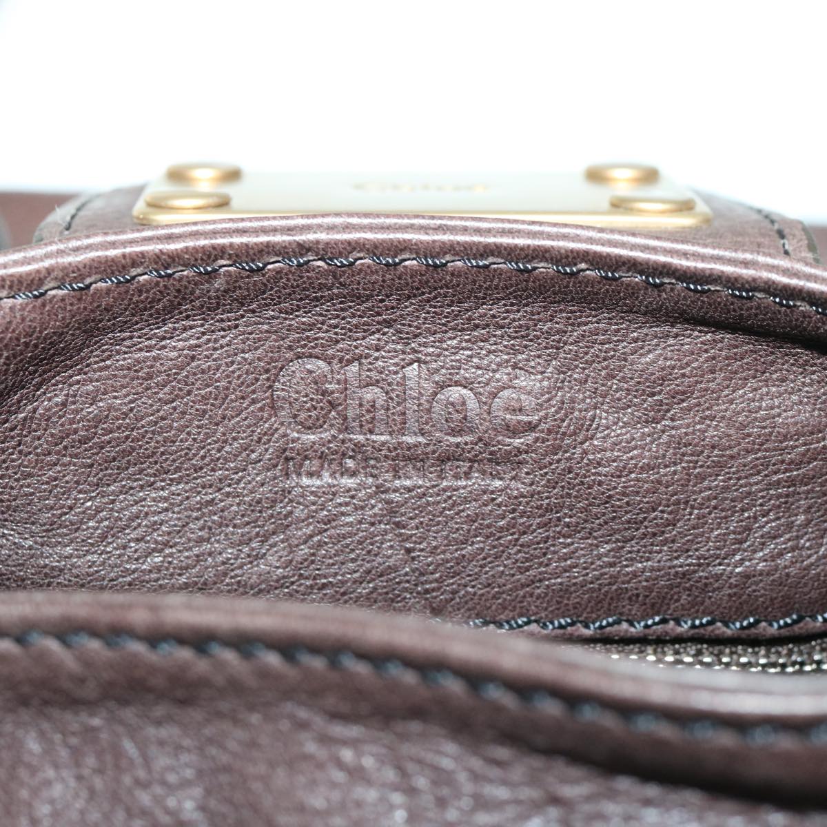 Chloe Paddington Hand Bag Leather Brown Auth am5880