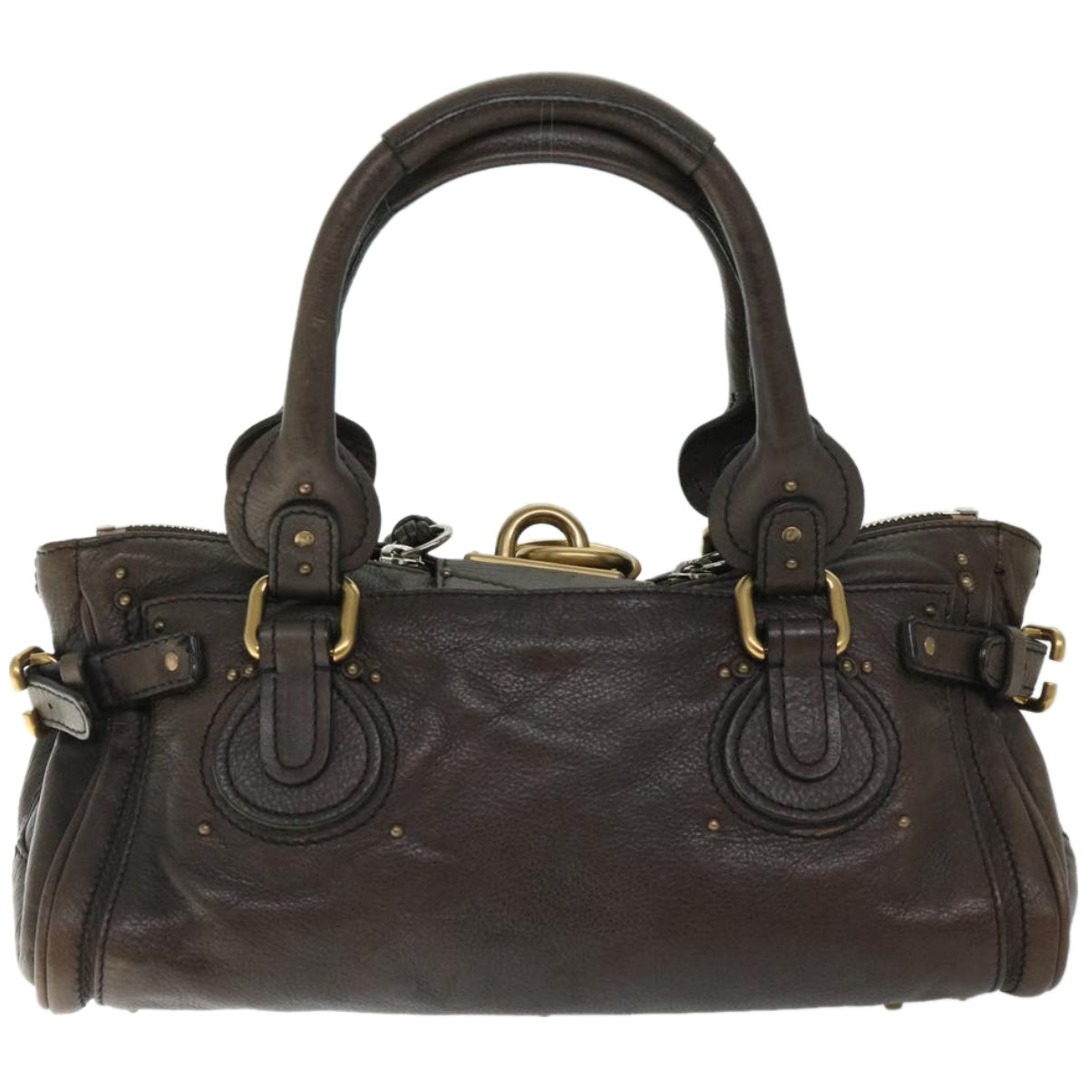 Chloe Paddington Hand Bag Leather Brown Auth am5880