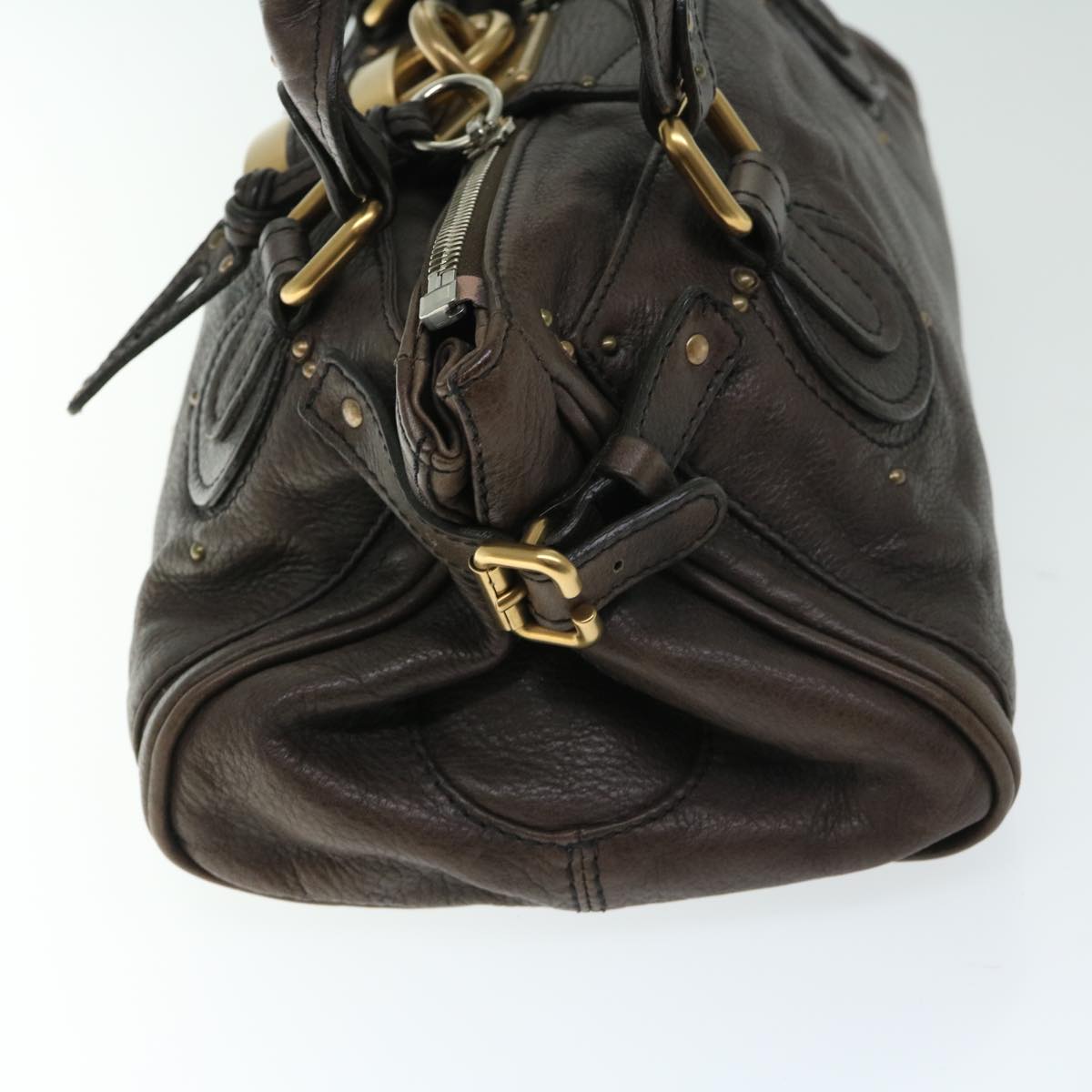 Chloe Paddington Hand Bag Leather Brown Auth am5880