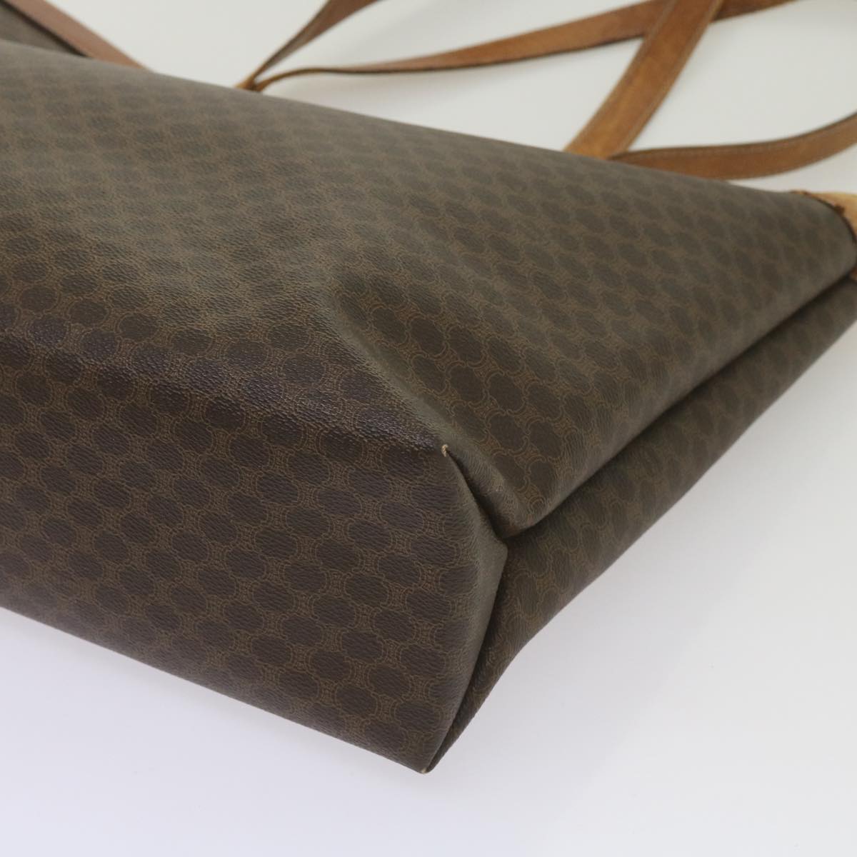 CELINE Macadam Canvas Tote Bag PVC Brown Auth am5886