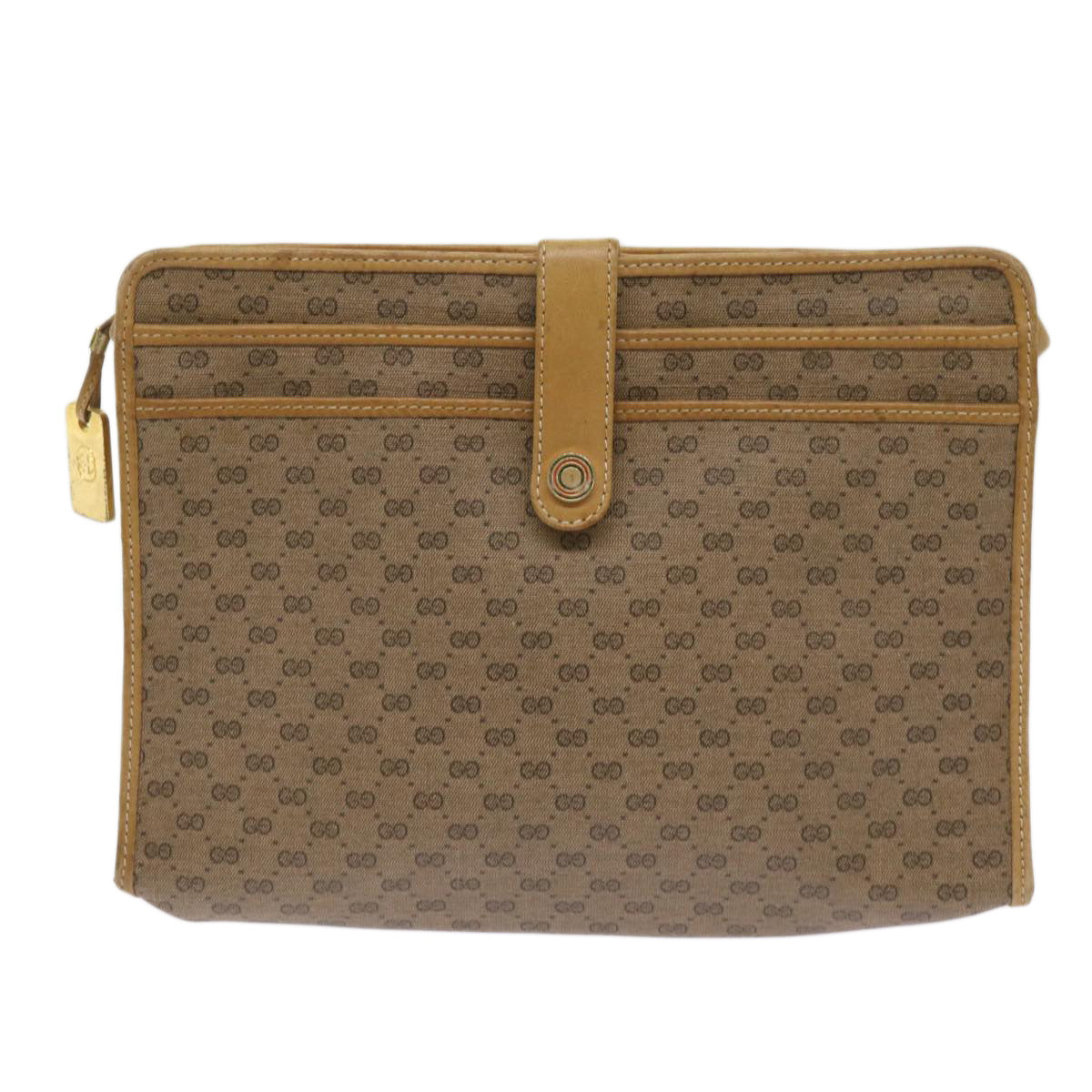 GUCCI Micro GG Supreme Clutch Bag PVC Leather Beige 006 904 0555 Auth am5890