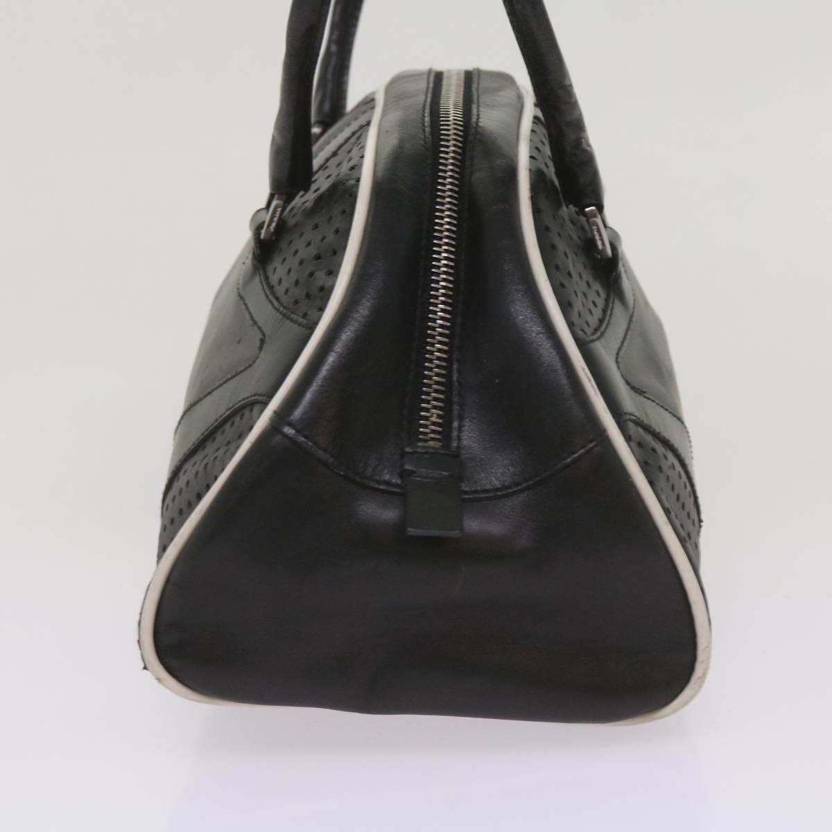 PRADA Hand Bag Leather Black Auth am5903