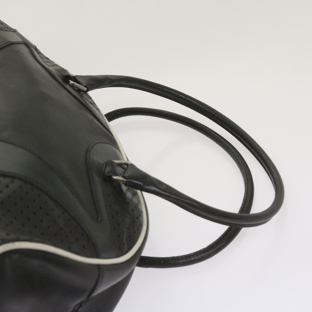 PRADA Hand Bag Leather Black Auth am5903