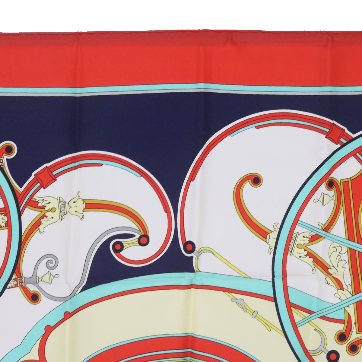 HERMES Carre 90 WASHINGTON’S CARRIAGE Scarf Silk Red Auth am5911