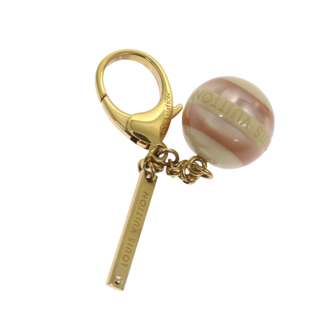 LOUIS VUITTON Bijoux Sac Key Holder Beige Pink M65643 LV Auth am5914