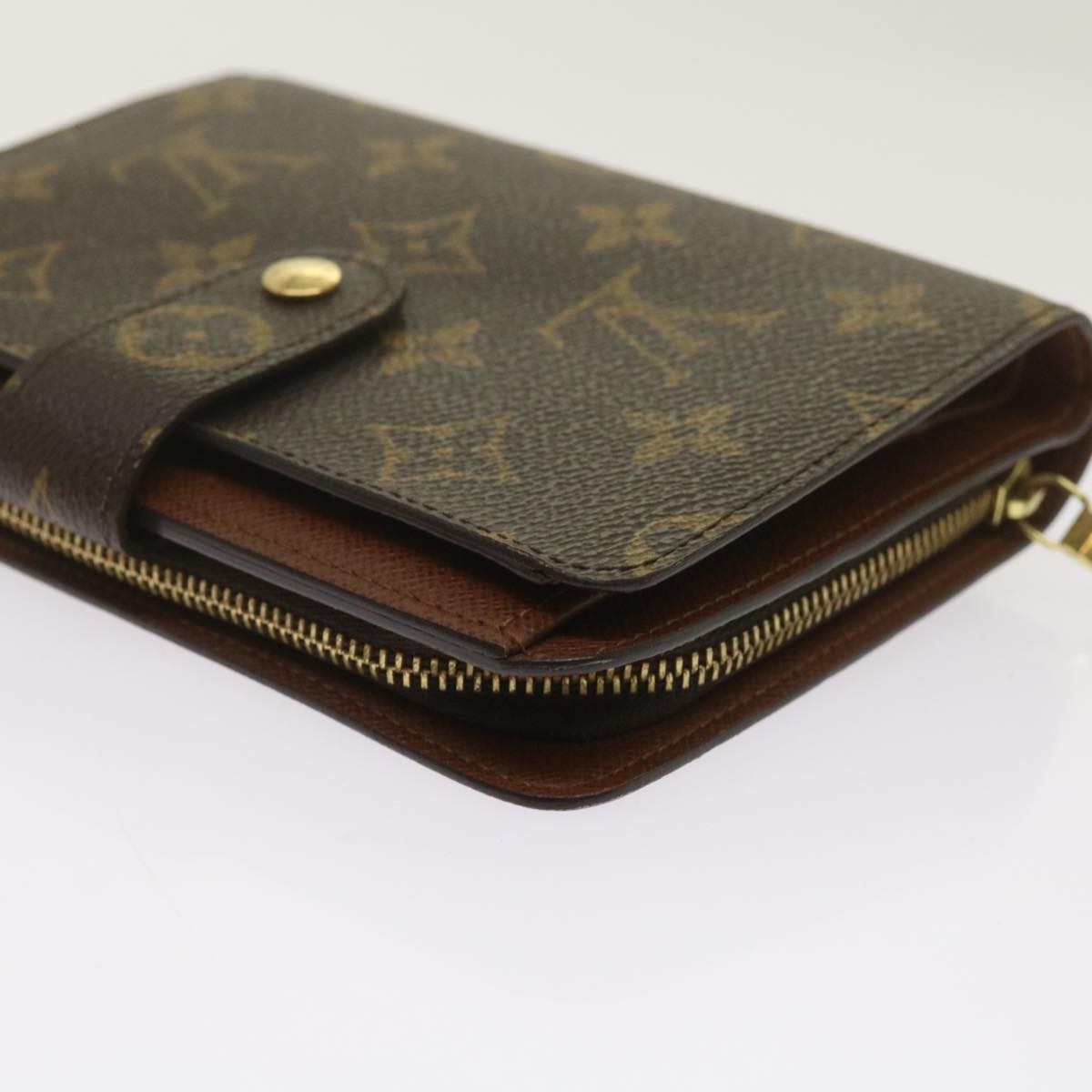 LOUIS VUITTON Monogram Porto Papie Zip Wallet M61207 LV Auth am5939