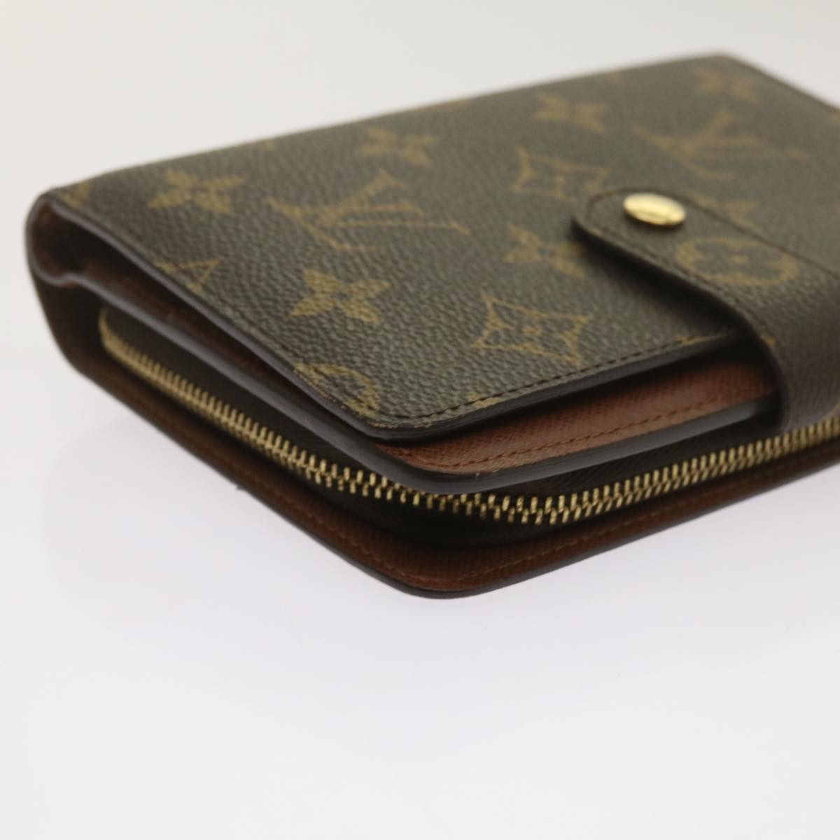 LOUIS VUITTON Monogram Porto Papie Zip Wallet M61207 LV Auth am5939