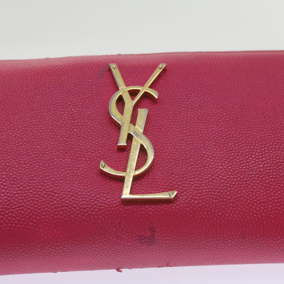 SAINT LAURENT Long Wallet Leather Pink Auth am5944