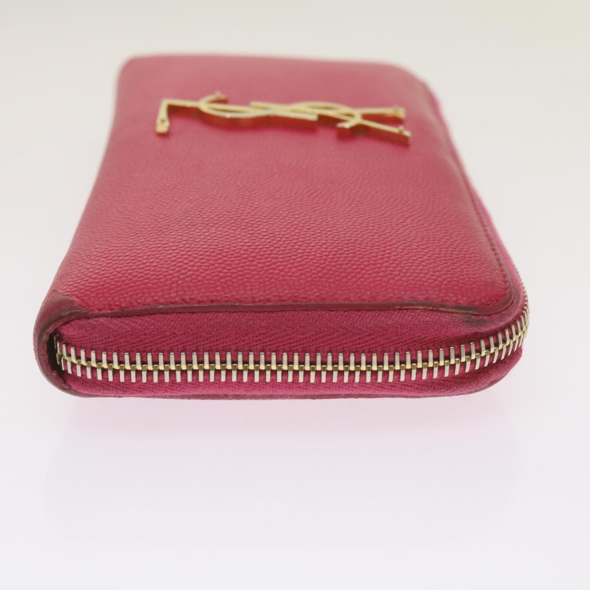 SAINT LAURENT Long Wallet Leather Pink Auth am5944