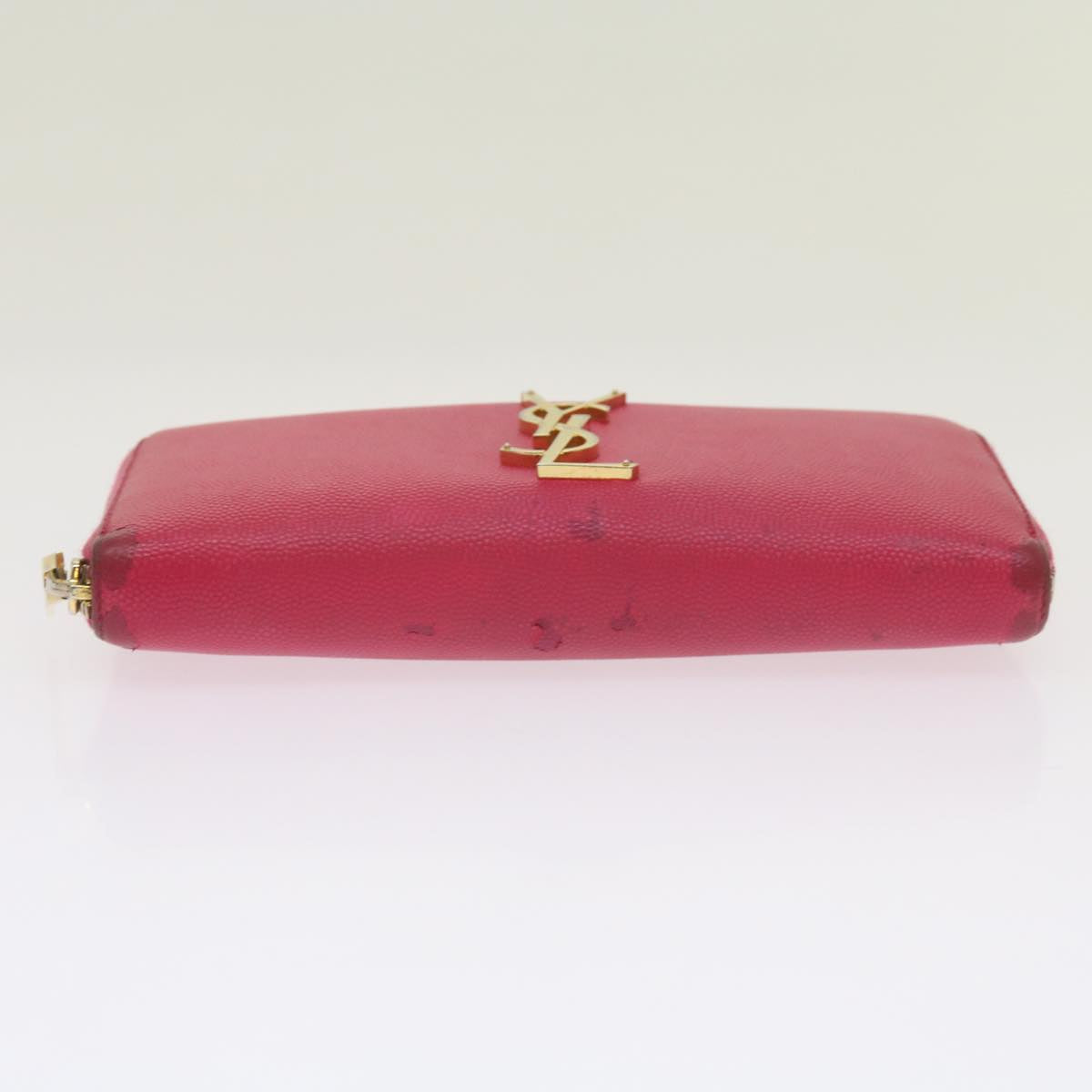 SAINT LAURENT Long Wallet Leather Pink Auth am5944