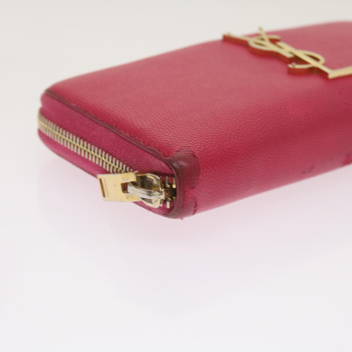 SAINT LAURENT Long Wallet Leather Pink Auth am5944