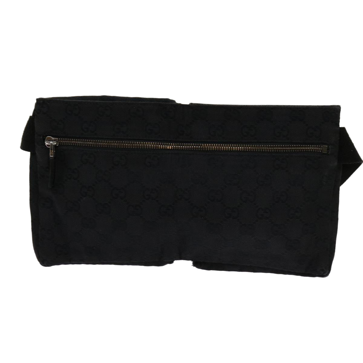 GUCCI GG Canvas Waist bag Black 28566 Auth am5946