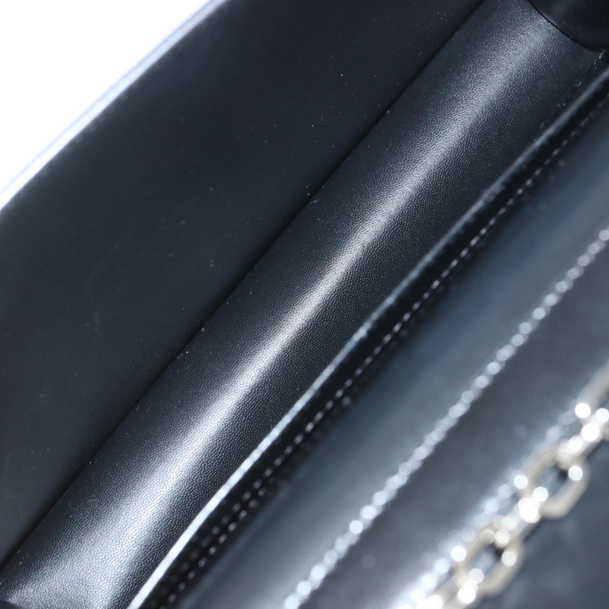 GIVENCHY Chain Shoulder Bag Leather Black Auth am5976