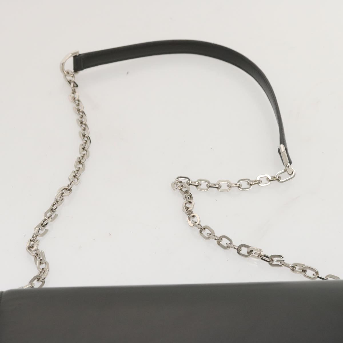 GIVENCHY Chain Shoulder Bag Leather Black Auth am5976