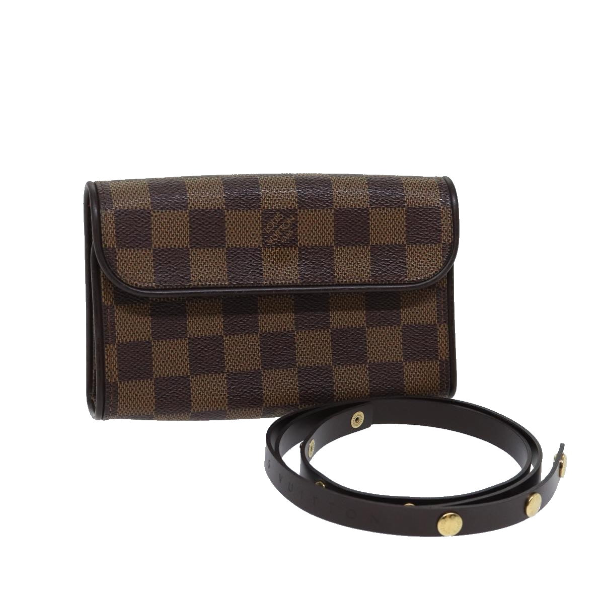 LOUIS VUITTON Damier Ebene Pochette Florentine Waist Bag N51856 LV Auth am6004