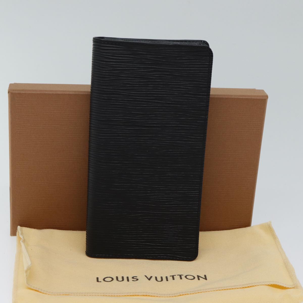 LOUIS VUITTON Epi Porte Cartes Credit Long Wallet Black M63212 LV Auth am6036V