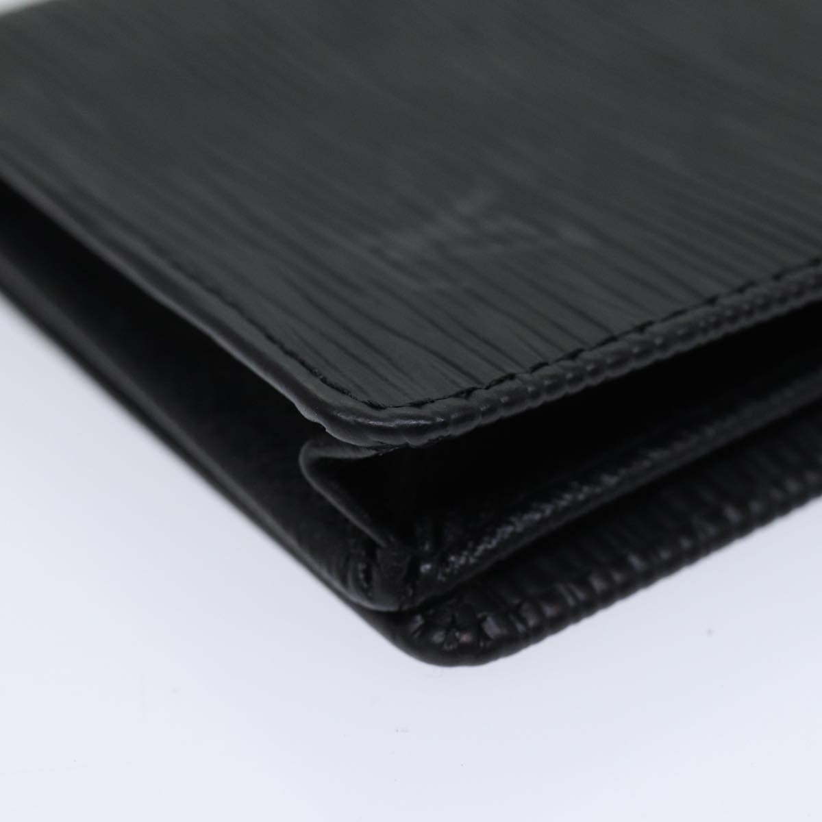 LOUIS VUITTON Epi Porte Cartes Credit Long Wallet Black M63212 LV Auth am6036V
