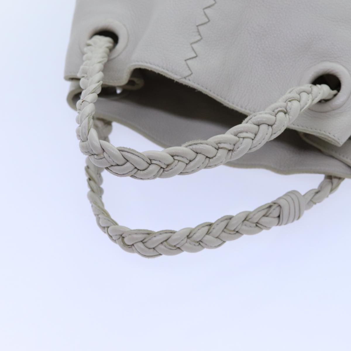 BOTTEGA VENETA INTRECCIATO Hand Bag Leather White 147716 Auth am6052