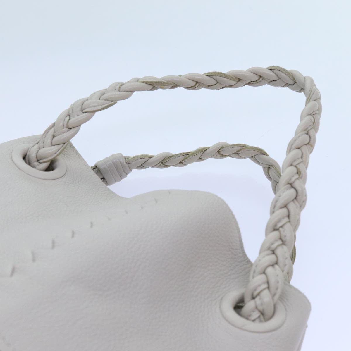 BOTTEGA VENETA INTRECCIATO Hand Bag Leather White 147716 Auth am6052