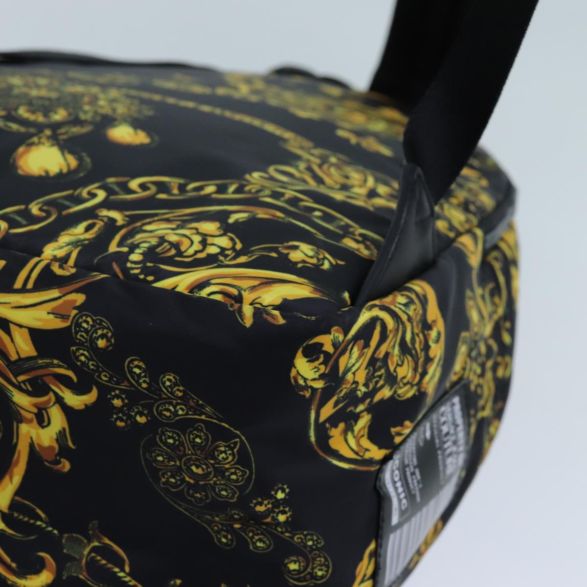 Gianni Versace Backpack Nylon Black Yellow Auth am6058