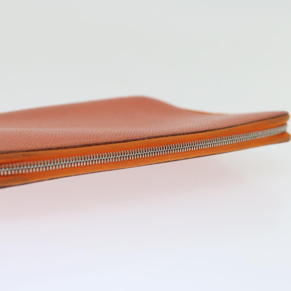 HERMES Agenda Zip Day Planner Cover Leather Orange Auth am6065