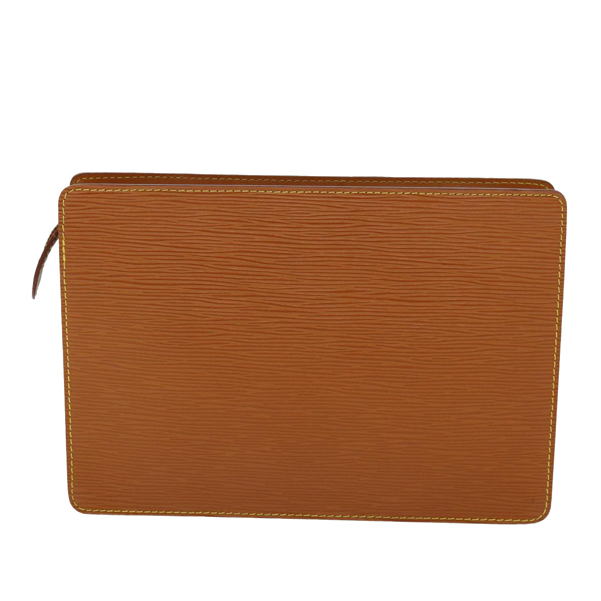 LOUIS VUITTON Epi Pochette Homme Clutch Bag Brown Zipang gold M52528 Auth am6094