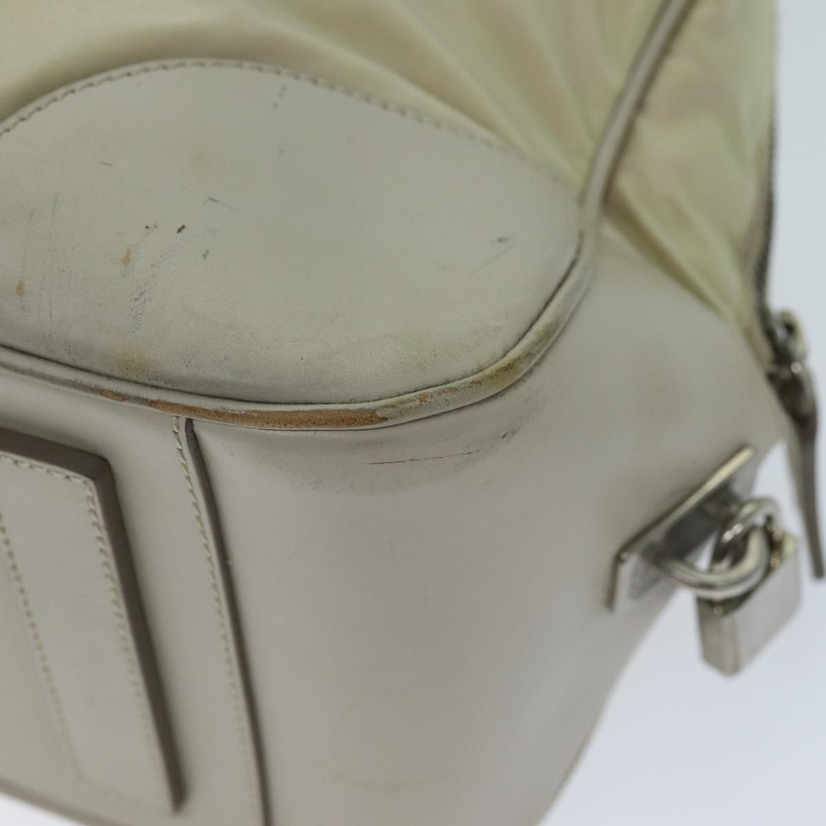 PRADA Shoulder Bag Nylon Beige Auth am6097