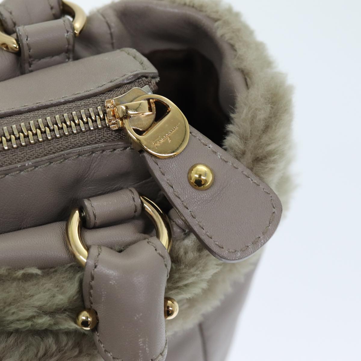 Salvatore Ferragamo Hand Bag Leather Pink Auth am6099