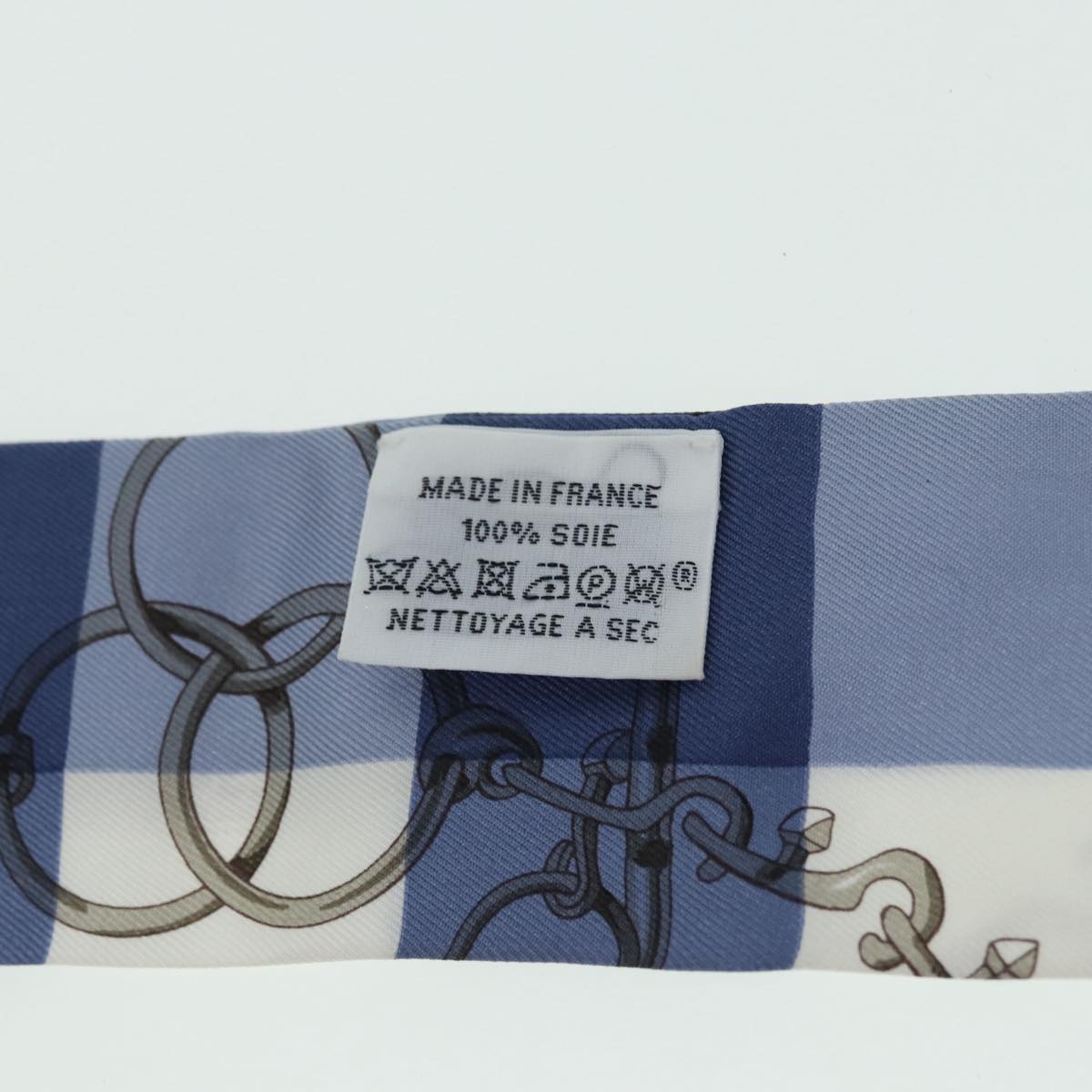 HERMES Twilly Scarf Silk Blue Auth am6101