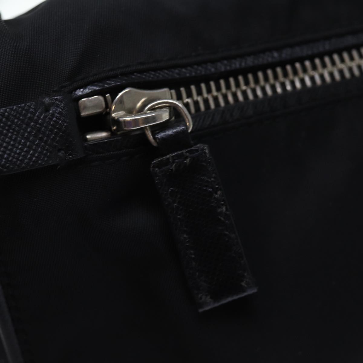 PRADA Shoulder Bag Nylon Leather Black Auth am6182V