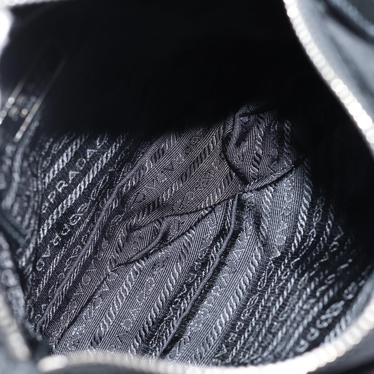 PRADA Shoulder Bag Nylon Leather Black Auth am6182V