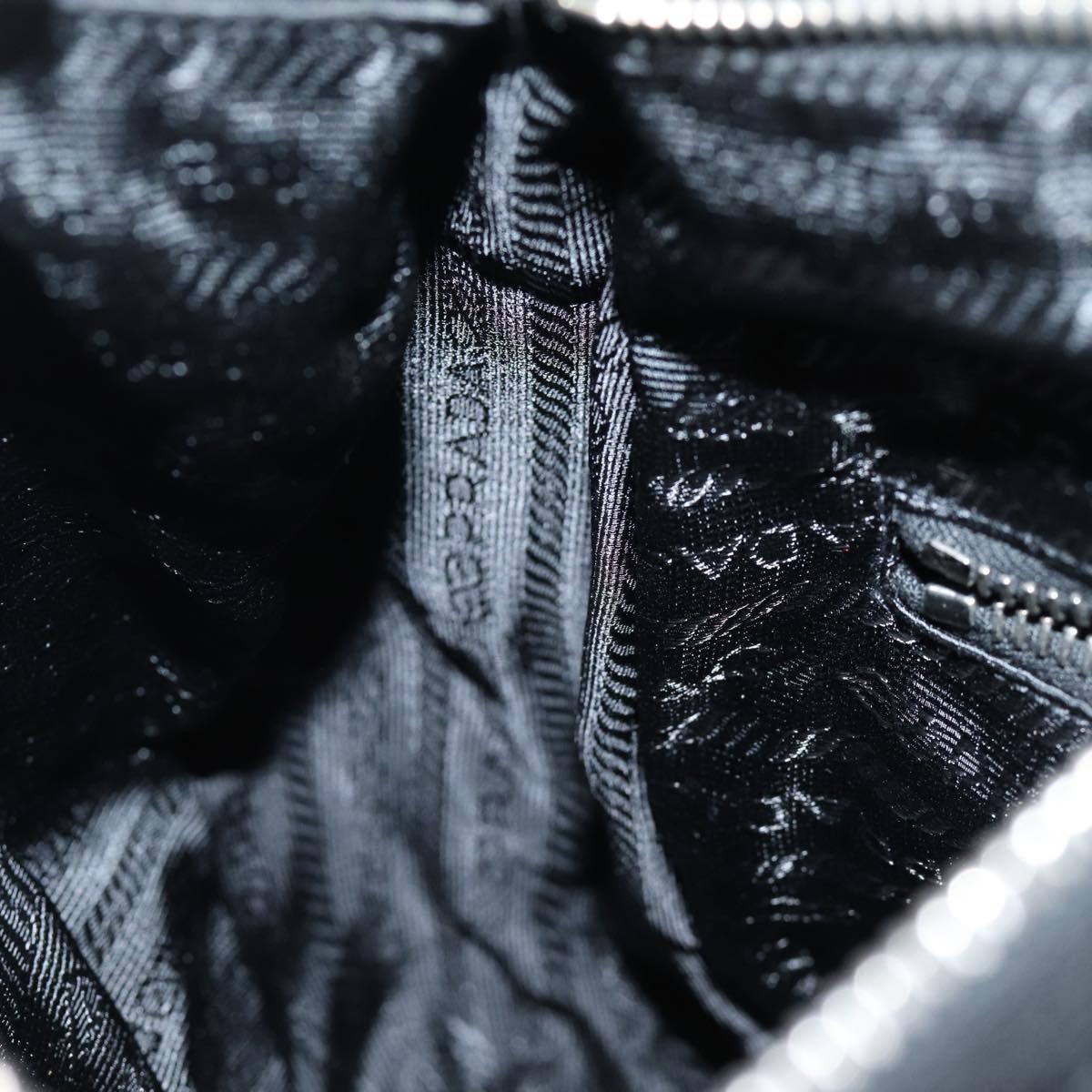 PRADA Shoulder Bag Nylon Leather Black Auth am6182V