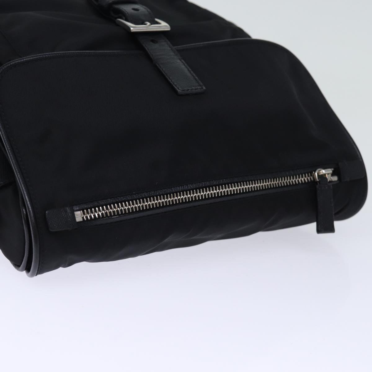 PRADA Shoulder Bag Nylon Leather Black Auth am6182V